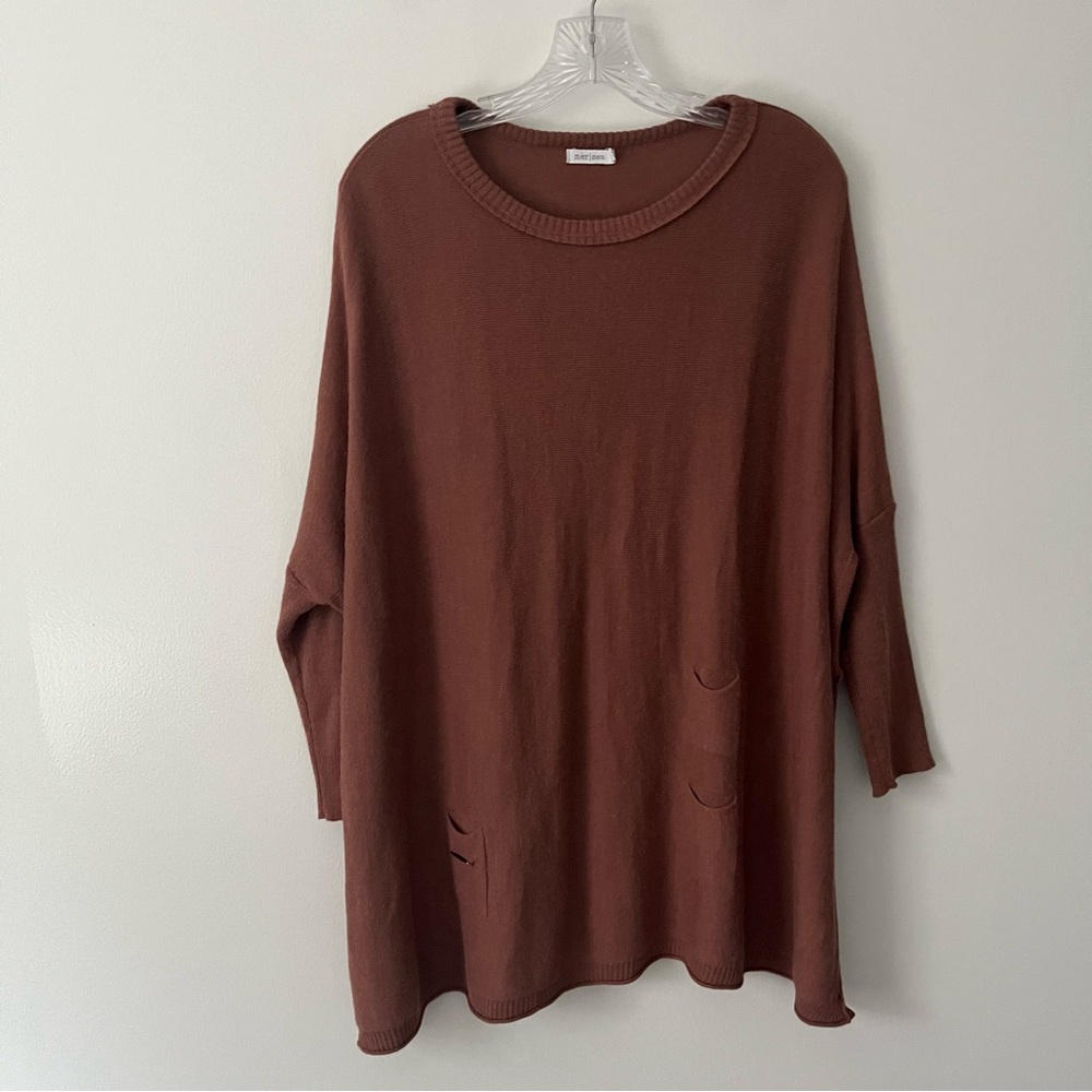 Mer Sea Catalina Rust Brown Sweater Classic Loose Relaxed Fit O/S